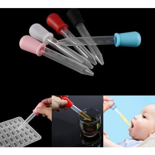 2-5pcs 5 Colors 5ml Small Silicone Plastic Feeding Medical Liquid Dropper Epoxy Resin Dropper For DIY Jewelry Making Epoxy Tools