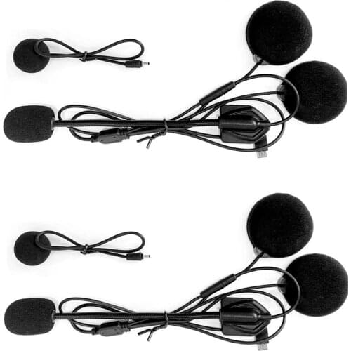 2pcs Maxto M2M3 Accessories Headphone Microphone 2 in1 Earphone Suit for Motorcycle Full Half Face Integral Open Helmet Intercom