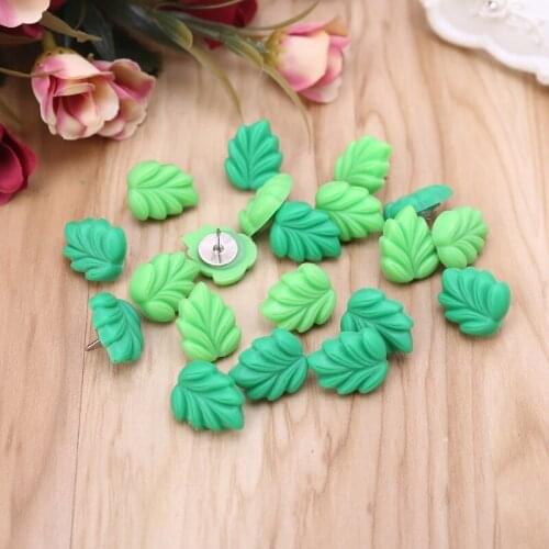 20pcs Leaf Push Pins Office Decorative Thumbtacks Photo Wall Studs Foliage Pushpins for Whiteboard Photos Maps
