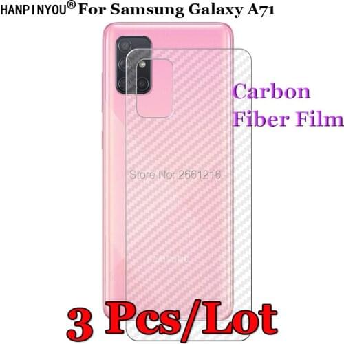 3 Pcs/Lot For Samsung Galaxy A71 A715 6.7" 3D Non-slip Clear Carbon Fiber Back Screen Protector Protective Film Sticker Guard