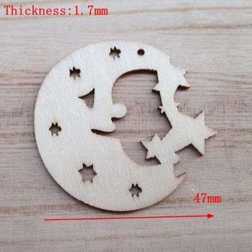 30pcs/set wholesale high quality New design moon the stars die cutting wood Angle DIY scrapbook Wedding decoration 47mm 1146