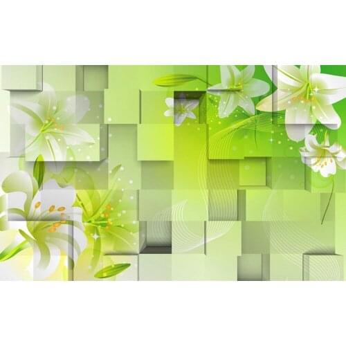 3d mural wallpaper Lilies fantasy flowers 3D stereoscopic TV backdrop 3d wallpaper flower Home Decoration