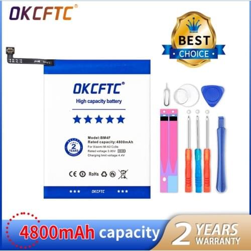 4800mAh BM4F 100% Original OKCFTC Phone Battery for Xiaomi Mi A3 CC9 CC9e Replacement Batteries CC9 Mi9 Lite