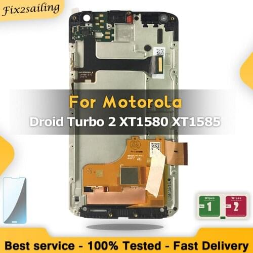 5.43" LCD Display For Motorola Moto Droid Turbo 2 XT1580 XT1581 XT1585 LCD Display Touch Screen Digitizer Frame