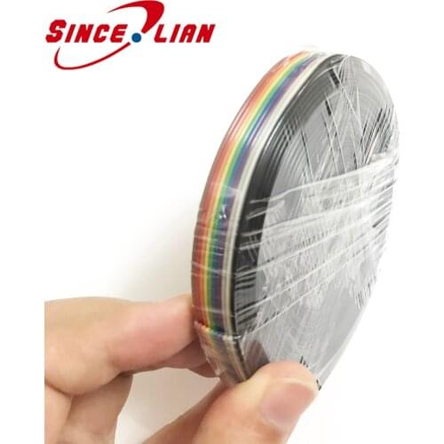 8 Meters/Lot Premium Standard 7*0.127mm 28AWG Pitch 10 Pins Flat Rainbow Ribbon Cable Wires Colorful Rainbow Ribbon Cable