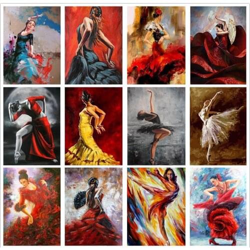 Full Square Round Drill Diamond Painting Portrait Girl Diamond Embroidery Ballet Dancer Black Swan Cross Stitch Mosaic Art Decor