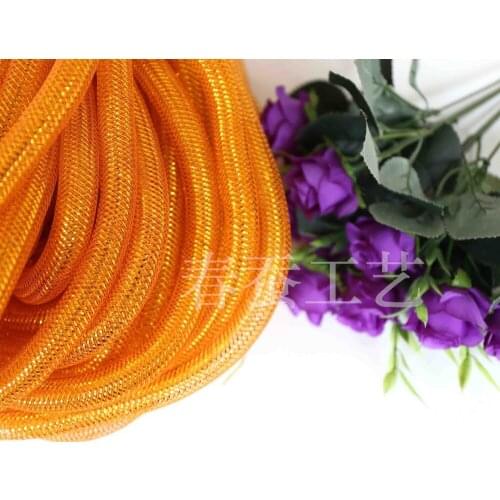 Free Shipping 16mm Gold Christmas Tube Tubular Tube Crin Holiday Hearwear Braid Trimming orange wit gold 30 yard/lot