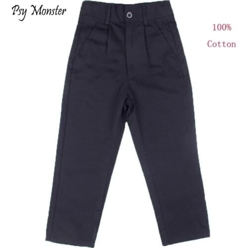 Trousers For Boys 100% Cotton Formal School Performance Suit Pant Brand Gentle Kids Wedding Trousers Menino Sports Pants W10