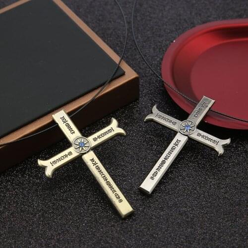 Cartoon Anime One Piece Dracule Mihawk Necklace Cross Sword Kogatana Alloy Choker Kolye Men Gift Necklaces Pendants Jewelry