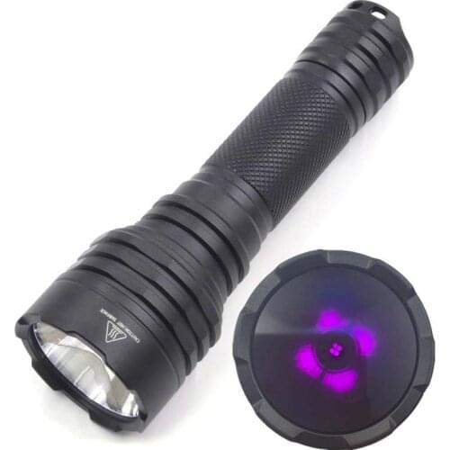 Fluorescent Agent Detection Manta Ray M45 12W 365nm UV Flashlight ZWB2 Black Light Glass Filter(1x18650/1x21700)