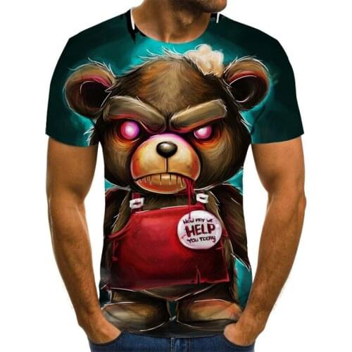 Funny Cartoon Mens T-shirt Summer Fashion Top 3d Round Neck Short Sleeve Cute Wind Casual Shirt T-shirt