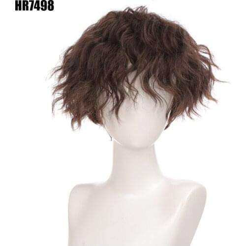 Short kinky Curly Synthetic Mens Wig Black Hair Wig with Heat Resistant Hair Fiber Cosplay Halloween wig