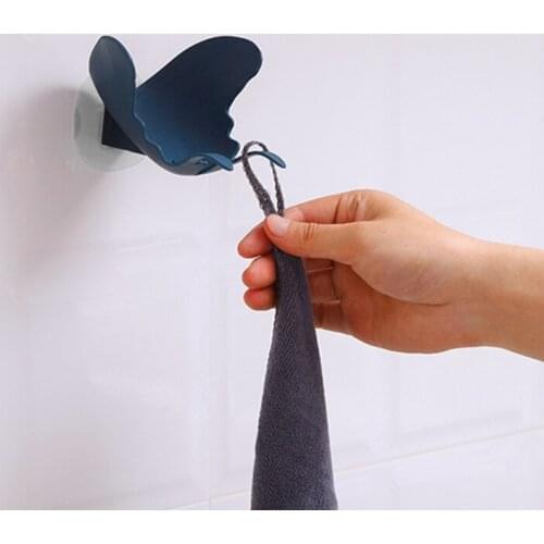 Creative Butterfly Shape Soap Box Self Adhesive Bathroom Shower Hanging Holder with Hooks Plate Tray Drainer Kitchen Storage Org
