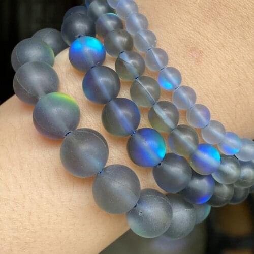 Stone Dull Polished Grey Austrian Crystal Round Beads For Jewelry Making Diy Handmade Bracelet Charm Accessories 6-12 mm 15