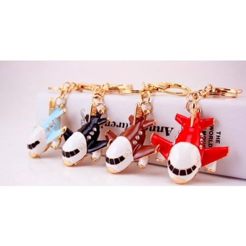 Cute Airplane Keychain Crystal 2020 Fashion Rhinestone Key Chain Women Keyring Key Pendant Gifts For Girls Jewelry Wholesale