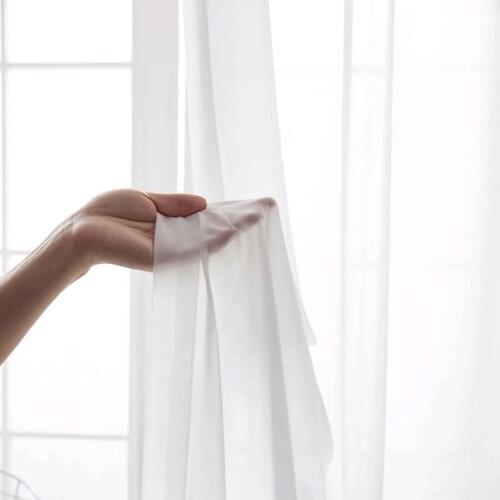 Fashion Simple Solid Colors Tulle Door Window Curtain Washable Drape Panel Sheer Valances Translucent Living Room Curtains 5z