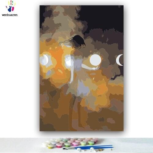 DIY colorings pictures by numbers with colors Night scene girl moon goddess picture drawing painting by numbers framed Home