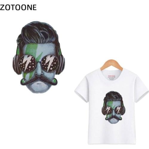 ZOTOONE DIY Clothes Stickers Heat Transfers Patch for Clothing Skull Jacket Motorcycle Rock Style Sticker for T-shirts Man G