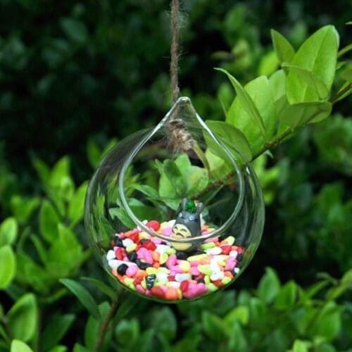 New Hot Clear Ball Shaped Glass Hanging Vase Bottle for Plant Flower Decoration Vase Pots Gift DIY Home Wedding Decor Terrarium