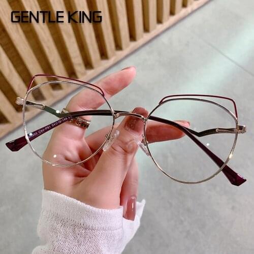 GENTLE KING Anti Blue Light Glasses For Men Blue Ray Blocking Glasses Women Metal Frame Anti Radiation Eyeglasses Computer
