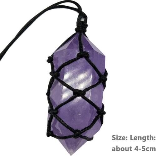 Home Decorative Craft Stone Natural Purple Amethyst Quartz Crystal Pendant Healing DT Gemstone Wand Reiki