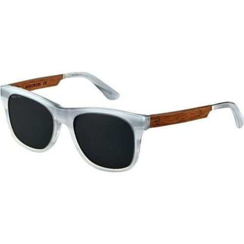 Polarized Sunglasses Bioresina Gray and Walnut Wood Black Lenses Davld