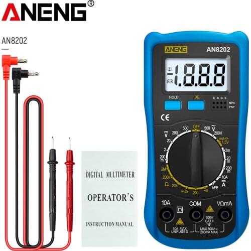 ANENG AN8202 Portable Digital LCD Multimeter Premium Backlight AC/DC Ohm Voltage Ammeter Tester Frequency Capacitor Electronic