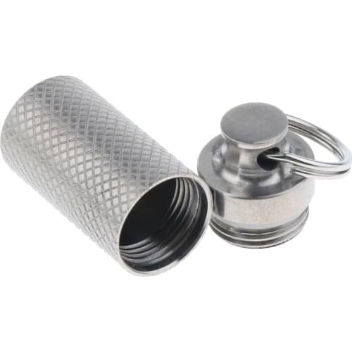 Portable Waterproof Pocket Pill Box Container Fob Capsule Keychain Keyring