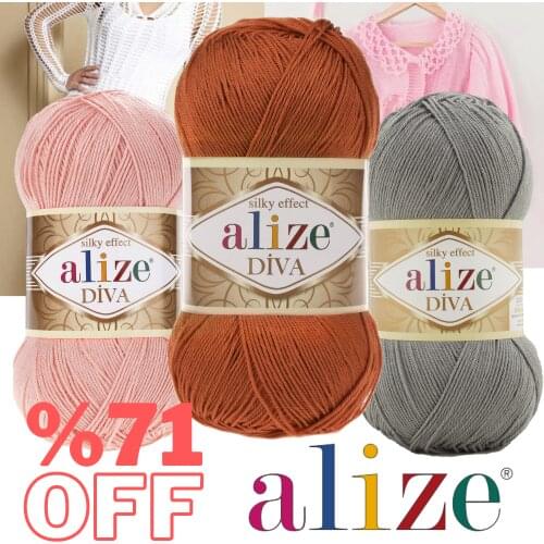 Quality Hand Knitted Yarn 34 Color Options 350 Meters(100gr) acrylic Hand Knitting Yarn Ball + Scarf Alize Diva + Knitting Needles