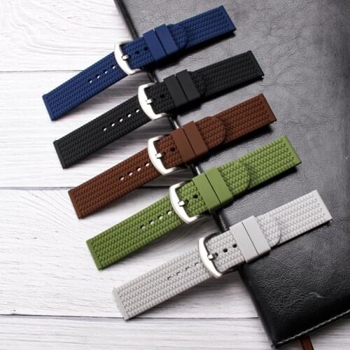 For Seiko Diving Sports Racing Tire Pattern Silicone Rubber Watch Strap Mens Black Replacement 20 22 24mm Quick Release TPU