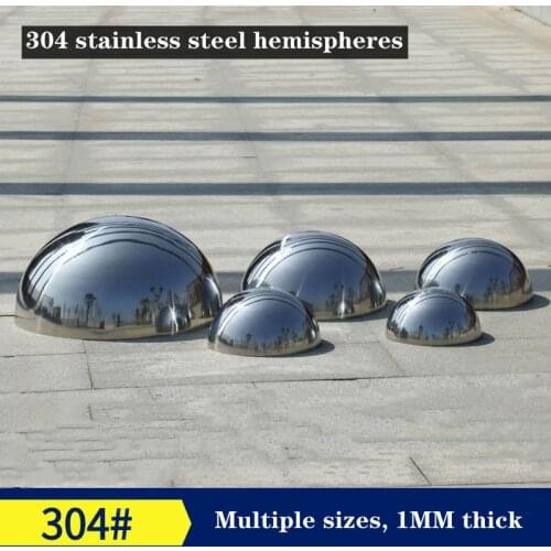 Silver Dia 25mm 2.5cm 304 stainless steel hollow hemispherical polished mirror elevator decorative hemisphere steel tube cover