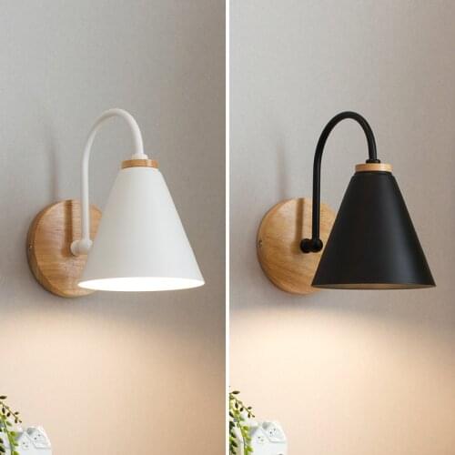 Nordic Solid Wood Bedroom Wall Light Modern Minimalist Macaron LED Wall Lamp Creative Living Room Indoor Lighting AC85-265V
