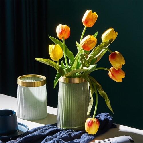 Glass Vase Modern Home Decoration Flowers Decoration Household Living Room Decoration Minimalist Office Tabletop Decoration Gift