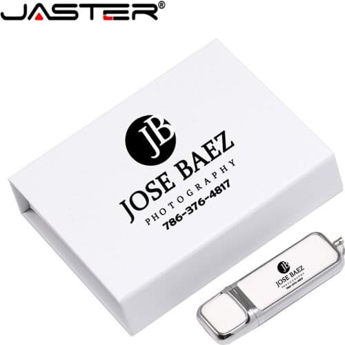JASTER custom logo colour print leather usb 2.0 memory sticks flash drive pen drive 64GB 32GB 16GB 8GB 4GB company gift