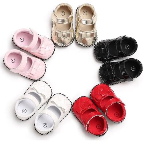 Spring and Autumn 0-1 female baby princess shoes rubber sole non-slip baby toddler shoes