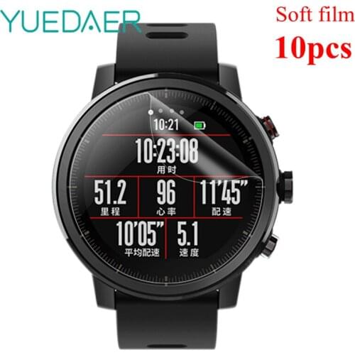 YUEDAER 10Pcs Soft TPU Film For Xiaomi Amazfit Stratos 2/2S Screen Protector Not Tempered Glass For Amazfit Stratos2 Stratos2S
