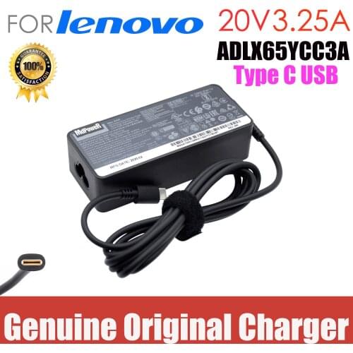 Original 65W 20V 3.25A TypeC AC Adapter Laptop Charger for Lenovo ThinkPad X280 X380 X390 X395 L580 ADLX65YLC3A ADLX65YCC3D