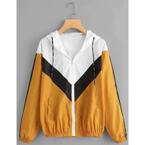 Womens Hooded Hoodie Autumn Casual Stitching Patchwork Jacket Coat Zipper Long Sleeve Hoodie Sweatshirts For Woman Clothes