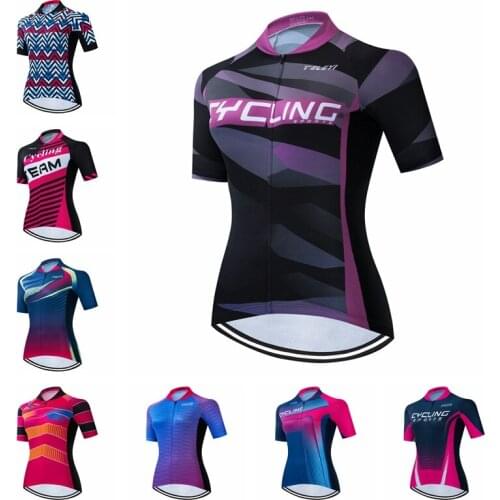 Womens Cycling Jersey Summer Short Sleeve Biking Team mtb Bicycle Clothing Maillot Ropa ciclismo quick dry Bike Jersey Top