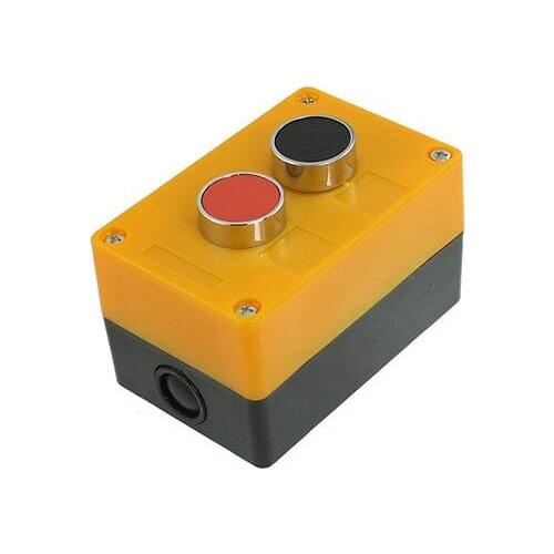 1 NC N/C 1 NO N/O Black Red 2 Momentary Push Button Switch Station 10A 400V AC