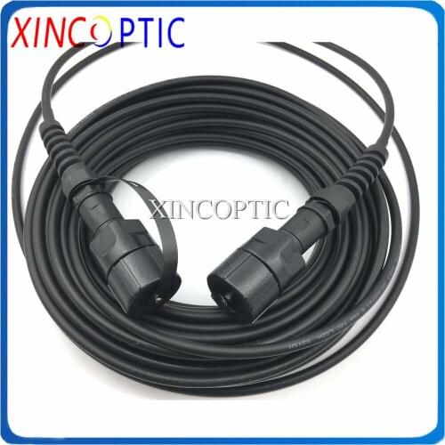 12F 30M IP67 Waterproof SM G657A MPO/APC F Female to ODVAMPO Male 12Core Armored Black Fiber Optical Patch Cord Connector Cable
