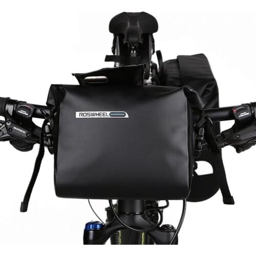 2.5-3L Full Waterproof Bicycle Handlebar Bag Cycling Bike Front Basket PVC Bags Cycle Pannier Pouch with Adjustable Strip