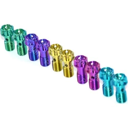 2 Pcs High Quality M10*1.25 Brake Master Cylinder Oil Hose Screw Banjo Titanium Bolt Motorcycle Universal Tube Tubing Screws