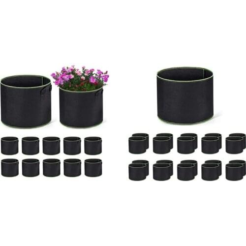 HOT Grow Bags 20 Pack Heavy Duty Aeration Fabric Pots Thickened Nonwoven Fabric Pots Plant Grow Bags