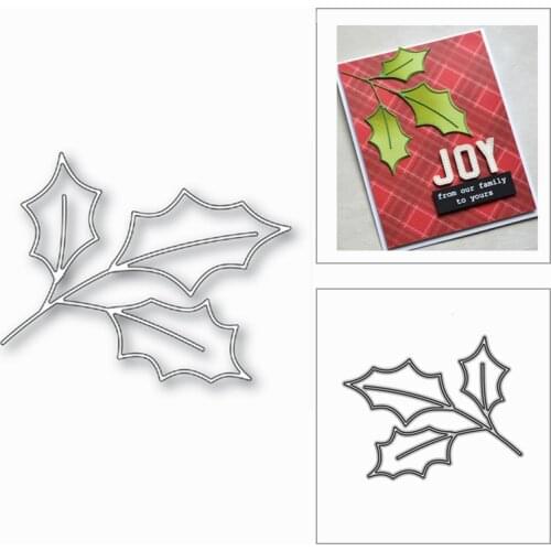 2020 New Christmas Holly Leaves Plant Metal Cutting Dies for Scrapbooking Paper and Card Making Decor Embossing Craft No Stamps