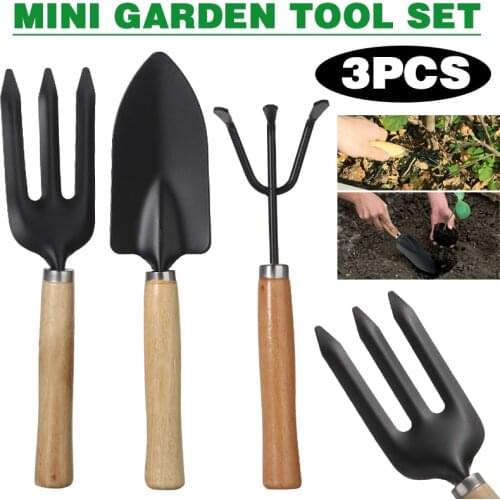 3Pcs/Set Mini Shovel Rake Combination Cultivator Fork Trowel Shovels Spade Rake Gardening Tool Set Garden Seed Disseminators