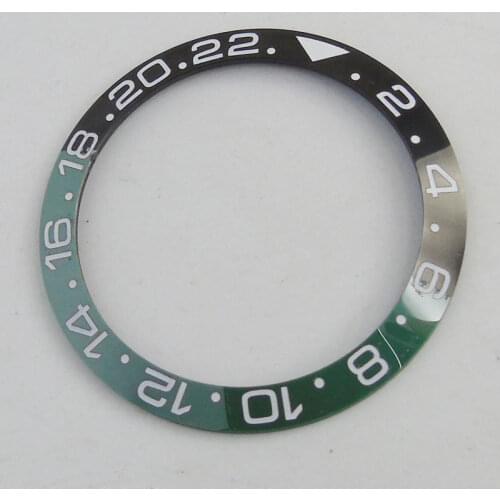 38mm Accessories Parts Green Black Ceramic bezel insert fit for 40mm submariner SKX 007 watch