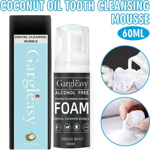 60ml Deep Cleaning Toothpaste Coconut Oil Tooth Cleansing Mousse Foam Deep Brighten Teeth Mousse Toothpaste
