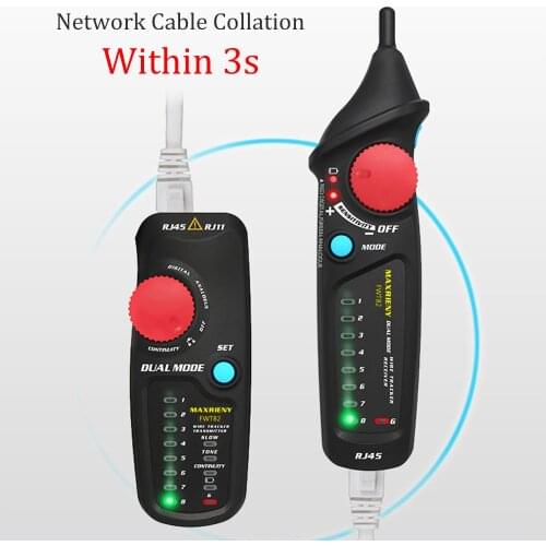 MAXRIENY FWT82 Professional Digital Analog Network Cable Tracker RJ45 RJ11 Ethernet LAN Tracer Analyzer Detector Line Finder