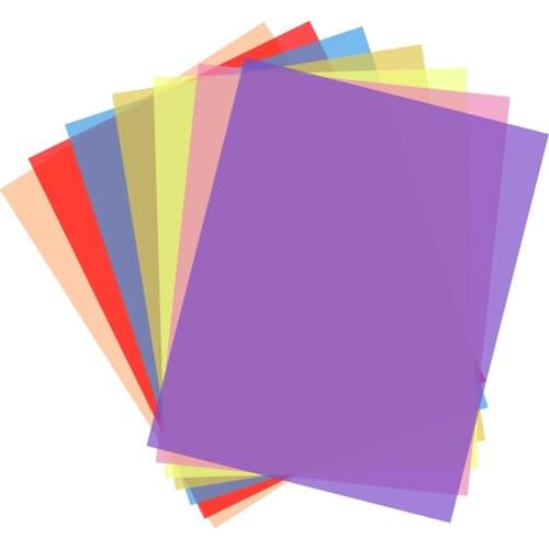 Andoer 7 * 2/9 * 2 Colors/set Transparent Gel Lighting Filter 30 * 21cm Overlays Tinted Correction Gels Light Filters Plastic